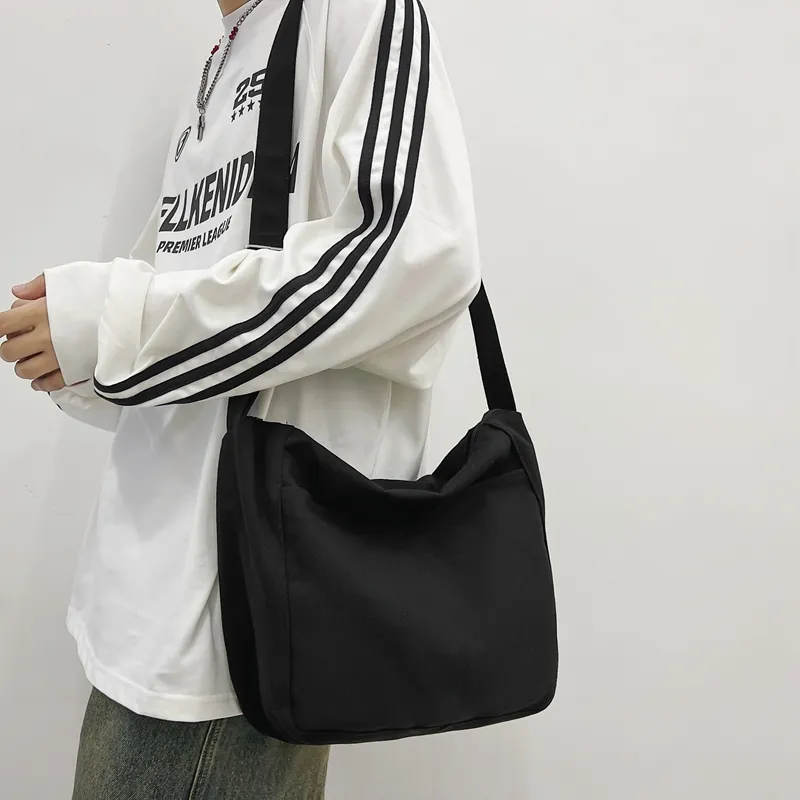 Deli Bear Canvas Shoulder Bag Tote Bag Shopping Bag Regular Unisex Black/White/Green/Brown-8