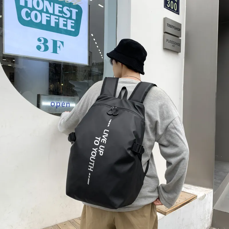 OUZIHUANG Oxford Backpack Unisex Black-2