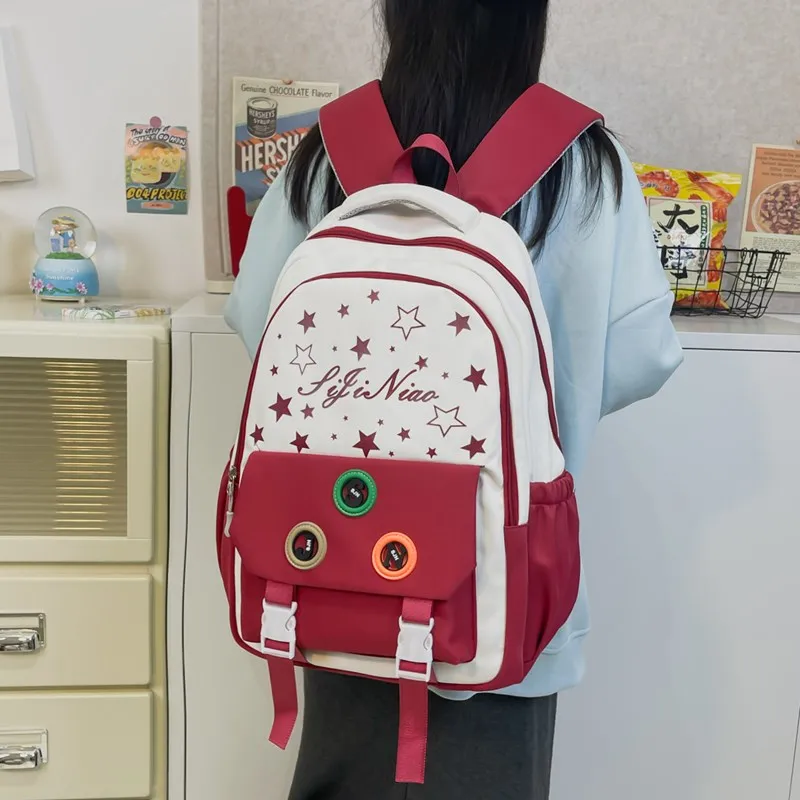 Tong Tong Rabbit Nylon Backpack Regular Women's Pink/Black/Blue/Khaki/Red-19