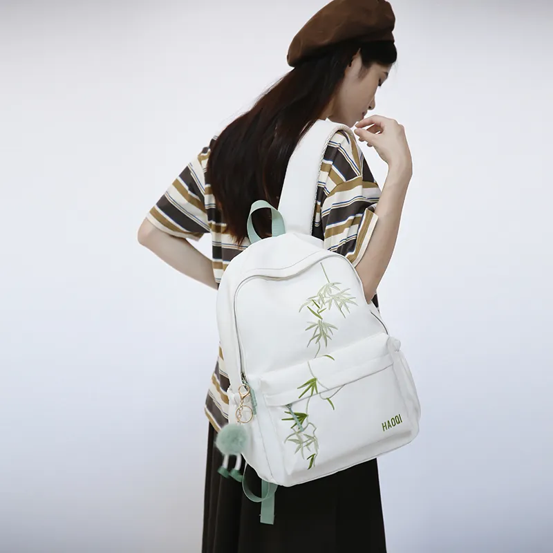 OUZIHUANG Nylon Backpack Large Size Unisex Multicolor-5
