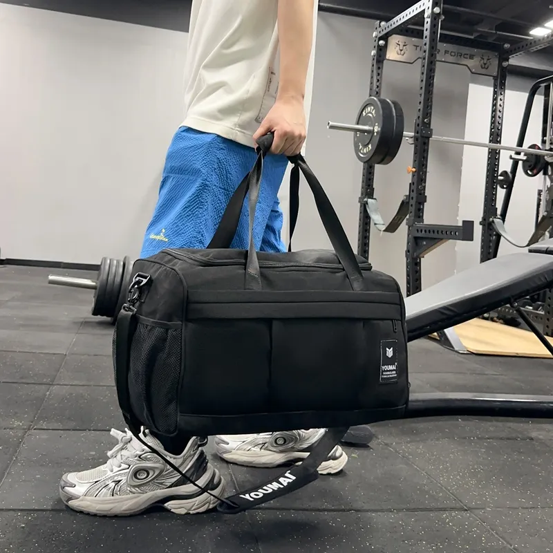 Deli Bear Nylon Gym Bag Unisex Black/Pink/Gray/Red/Yellow/Blue/Turquoise-2
