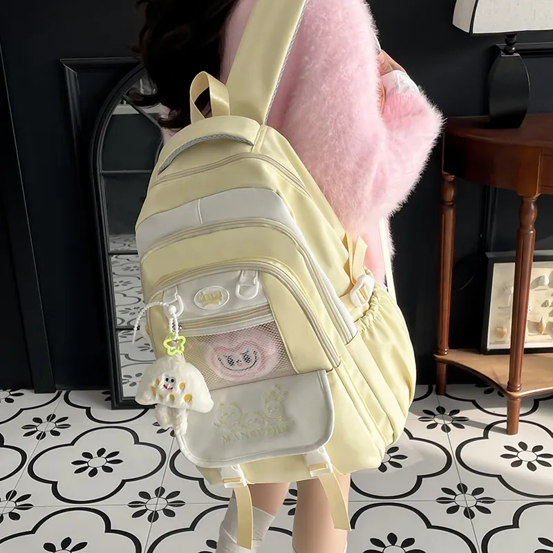 Tong Tong Rabbit Canvas Backpack Unisex Multicolor-9