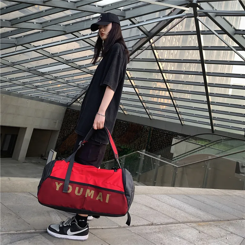 PULUWIRR Nylon Gym Bag Tubas Unisex Black/Red/Green/Khaki/Yellow/Pink-12
