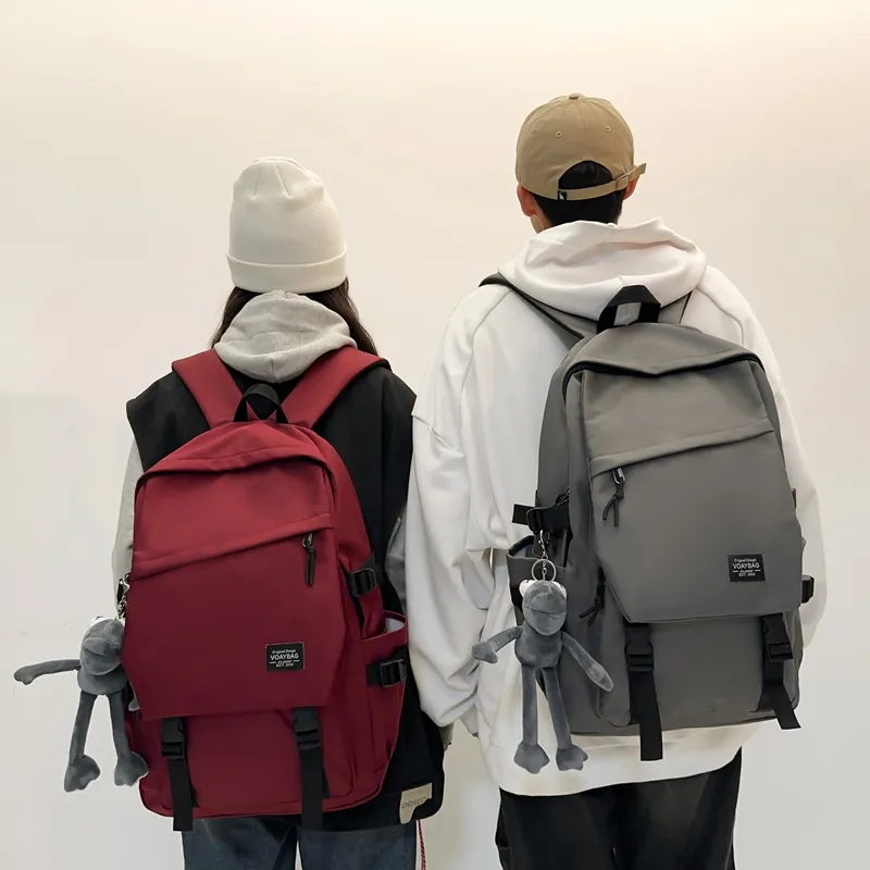 Deli Bear Nylon Backpack Regular Unisex Black/White/Blue/Red/Gray-4