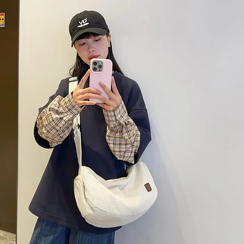 OUZIHUANG Canvas Bag Shoulder Bags Unisex Multicolor-5