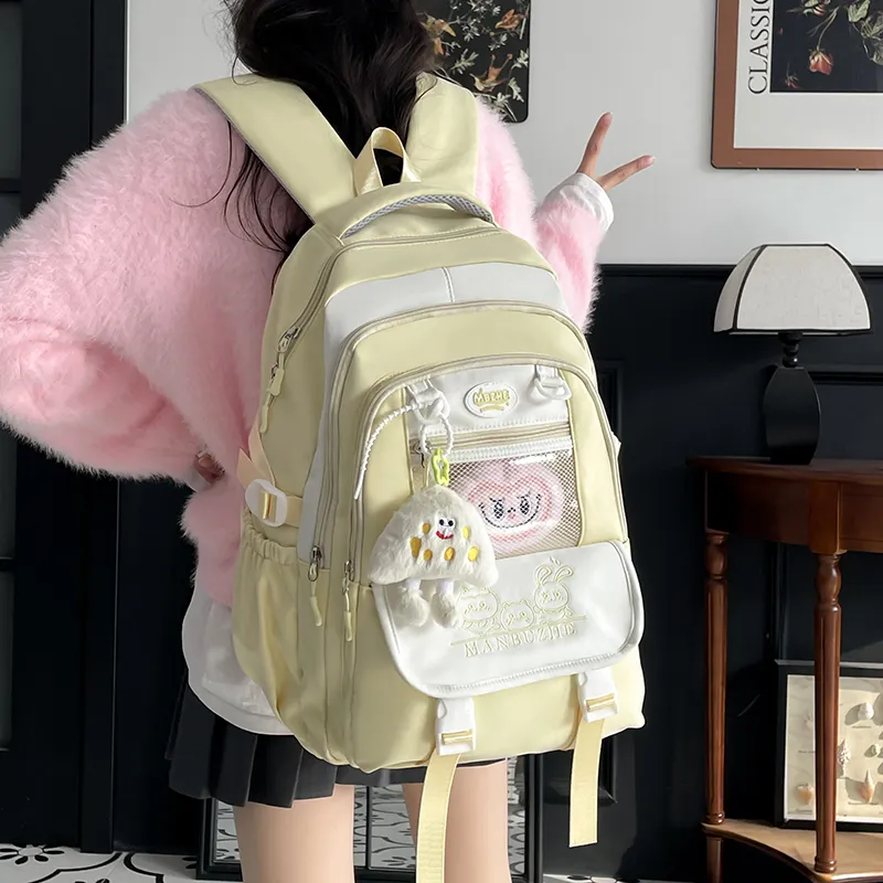 Tong Tong Rabbit Canvas Backpack Unisex Multicolor-7