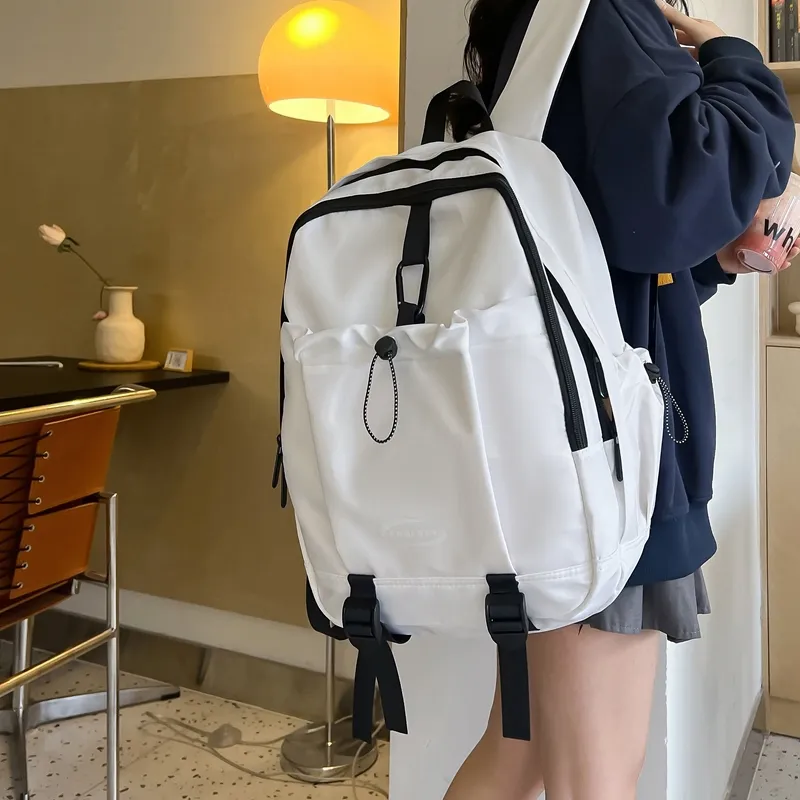 Deli Bear Nylon Backpack Regular Women's White/Pink/Black/Green-7