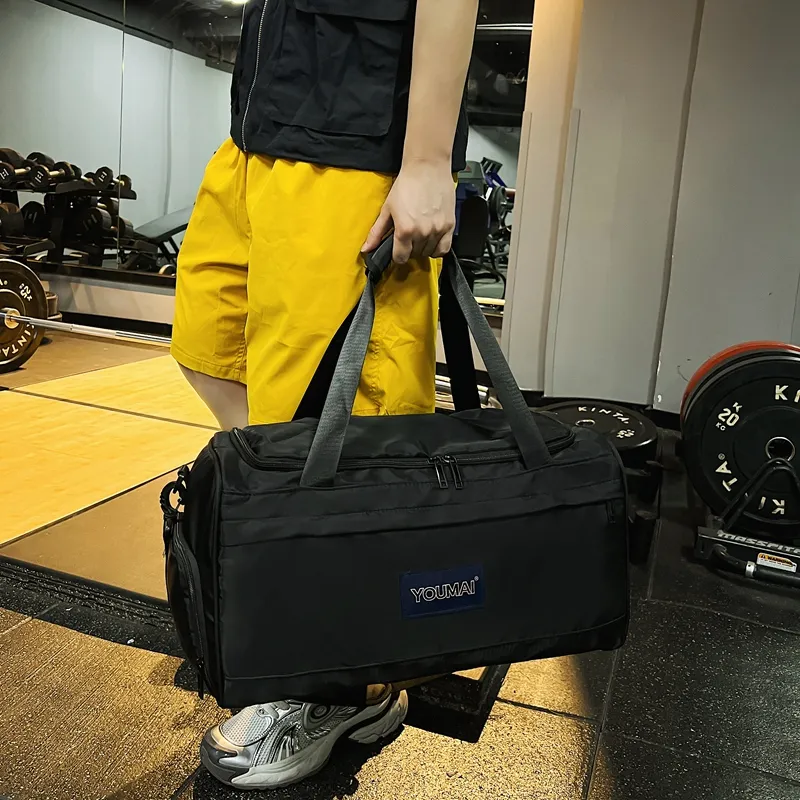Deli Bear Nylon Gym Bag Unisex Black/Pink/Red/Khaki/Blue/Army Green/Gray-4