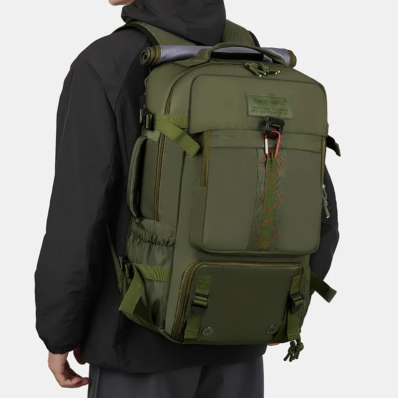 Deli Bear Oxford Backpack Unisex Black/Orange/Army Green/Gray/Peacock Blue/Purple-5