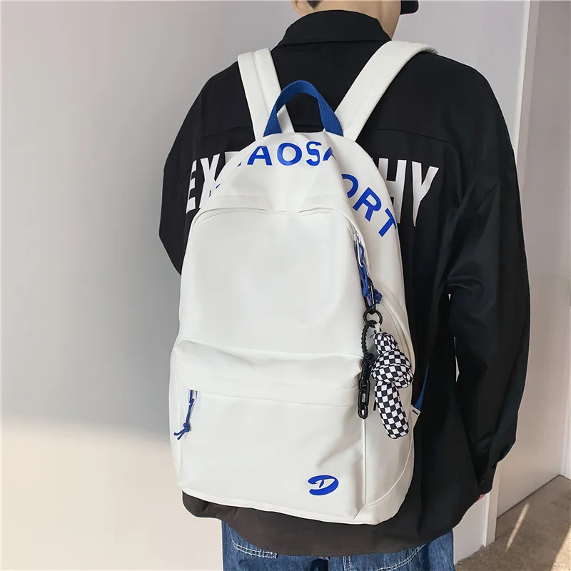Deli Bear Nylon Backpacks Regular Unisex Black/Blue/White/Orange/White/Blue-13