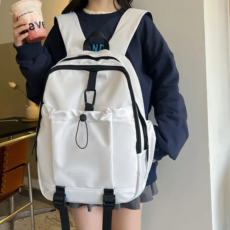 Deli Bear Nylon Backpack Regular Women's White/Pink/Black/Green-6