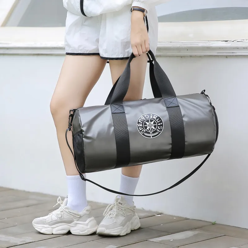 OUZIHUANG Nylon Travel Bag Unisex Black/Blue/Champagne Gold/Maroon-9