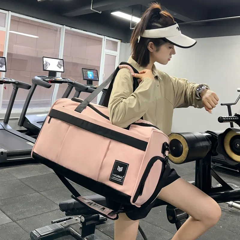 Deli Bear Nylon Gym Bag Unisex Black/Pink/Gray/Red/Yellow/Blue/Turquoise-8