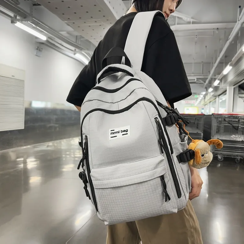 Deli Bear Nylon Backpack Regular Unisex Black/Green/Gray/Ginger Yellow/Red-8
