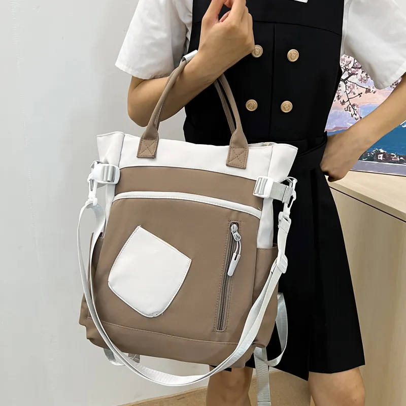 Deli Bear Canvas Backpack Unisex Green/Blue/Orange/Khaki/Black/Purple-14