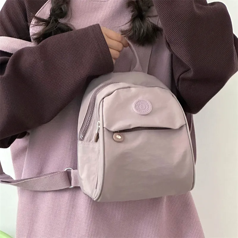 Deli Bear Polyester Backpack Small Size Women's Purple/Black/Pink/Green-3