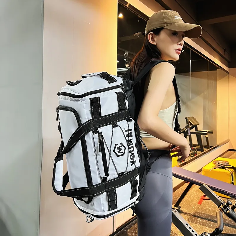 Deli Bear Nylon Fabric Gym Bag Unisex Black \ Pink \ Khaki \ Blue \ Yellow \ White \ Turquoise-24