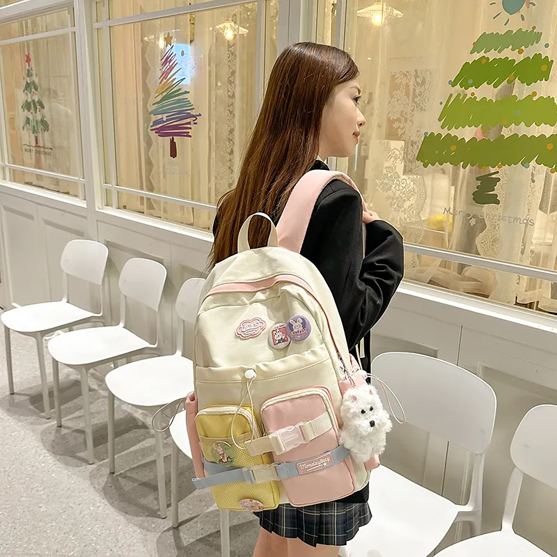 OUZIHUANG Nylon Backpack Women's Multicolor-3