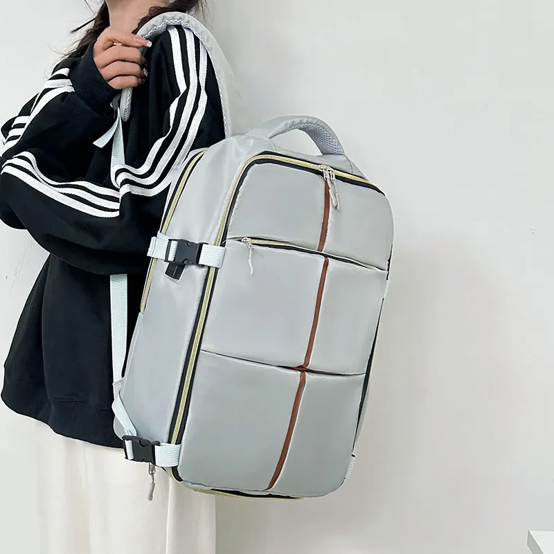 OUZIHUANG Oxford Backpack Unisex Black/Gray-9