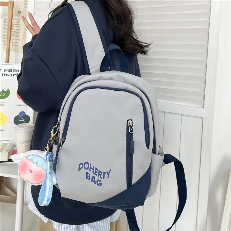 Deli Bear Nylon Backpack Regular Women's Pink/Black/Red White/Gray White/Gray Blue-32