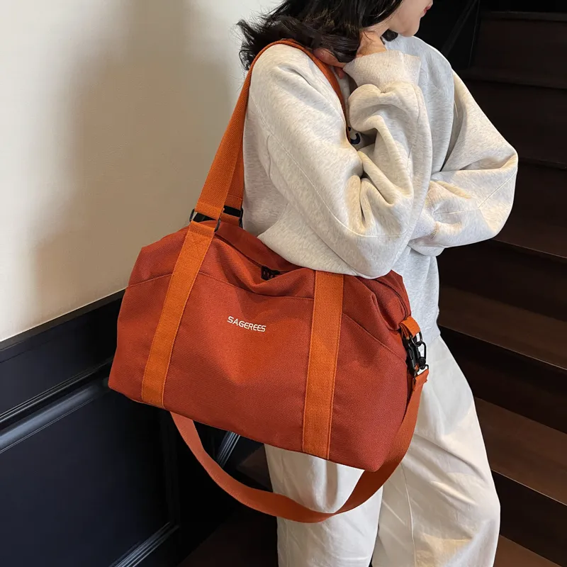 OUZIHUANG Oxford Travel Bag Unisex Green/Ecru/Orange/Gray/Khaki-14