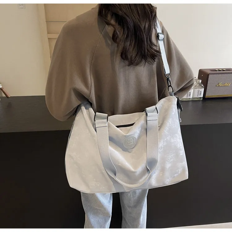 OUZIHUANG Pu Travel Bag Women's Khaki/Blue/Silver/Pink-13