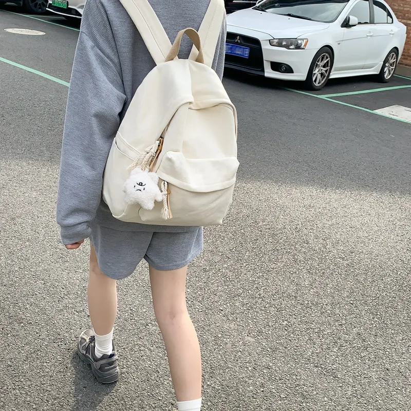 Deli Bear Canvas Backpack Regular Unisex Black/White/Yellow/Blue/Green-3