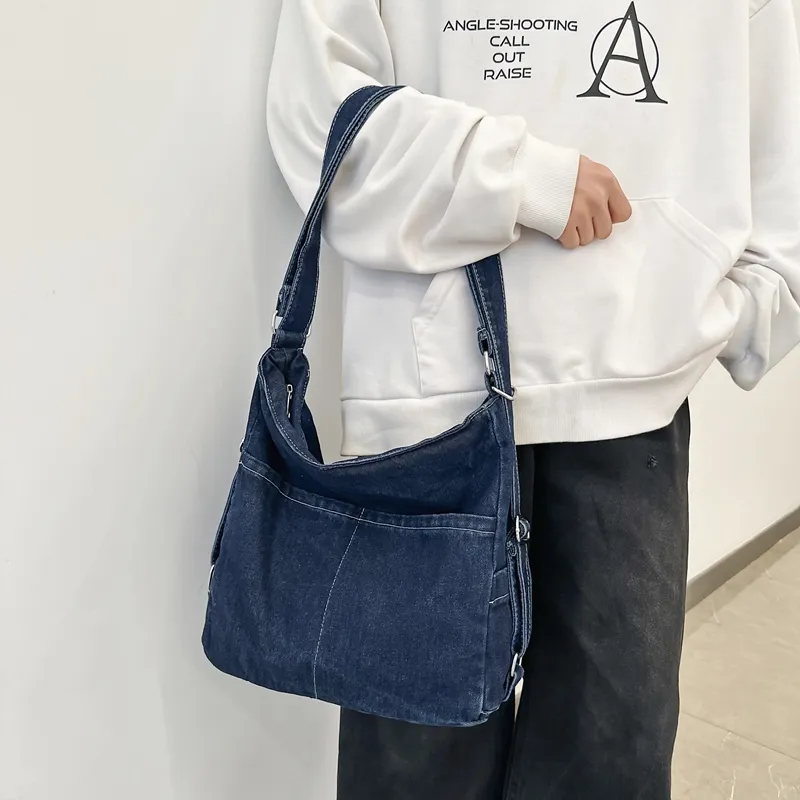 OUZIHUANG Denim Crossbody Bag, Shoulder Bag Regular Unisex Black/Light Blue/Dark Blue/Vintage Blue-20