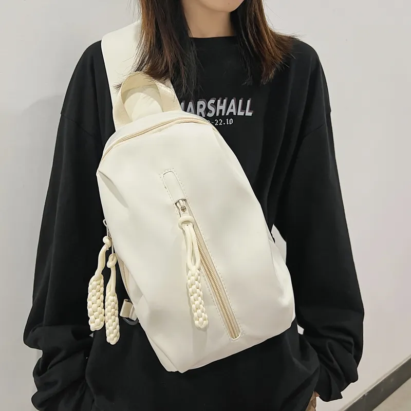 Deli Bear Nylon Crossbody Bags Sling Bags Regular Unisex White/Red/Black-3