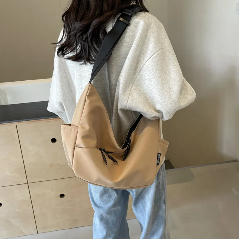 OUZIHUANG Nylon Fabric Crossbody Bag, Shoulder Bag Regular Unisex Multicolor-29