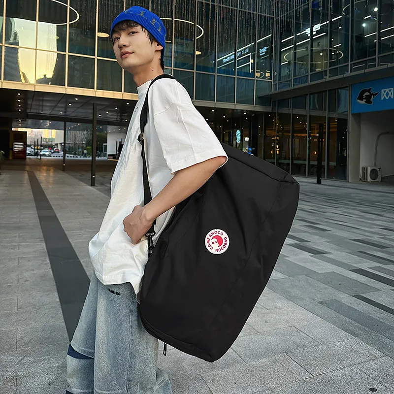 OUZIHUANG Nylon Travel Bag Unisex Black/Green/Gray/Yellow-3