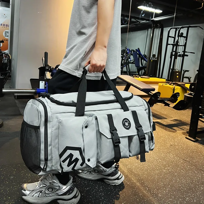Deli Bear Oxford Travel Gym Bag Unisex Black/Pink/Gray/White/Yellow/Purple/Red/Turquoise-13