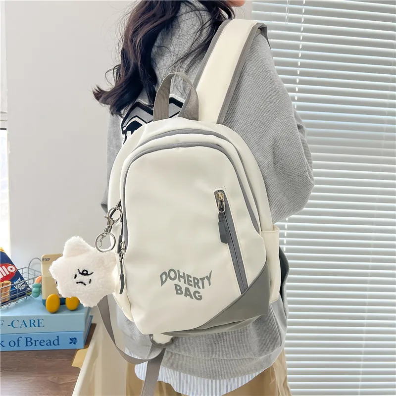 Deli Bear Nylon Backpack Regular Women's Pink/Black/Red White/Gray White/Gray Blue-23
