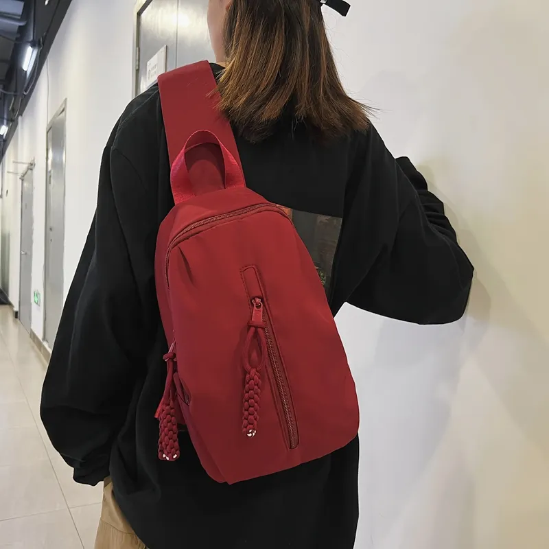 Deli Bear Nylon Crossbody Bags Sling Bags Regular Unisex White/Red/Black-13