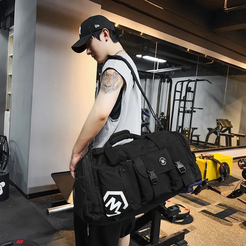 Deli Bear Oxford Travel Gym Bag Unisex Black/Pink/Gray/White/Yellow/Purple/Red/Turquoise-2