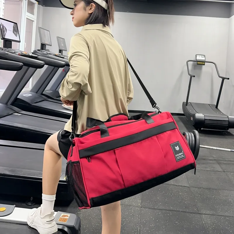 Deli Bear Nylon Gym Bag Unisex Black/Pink/Gray/Red/Yellow/Blue/Turquoise-16