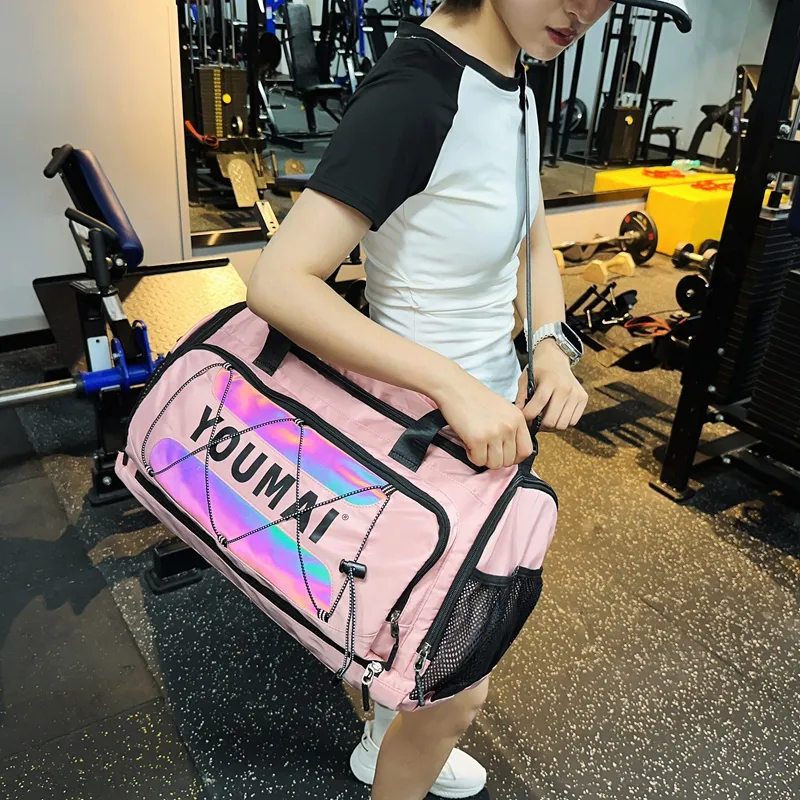 Deli Bear Nylon Gym Bag Tubas Unisex Black \ Pink \ Khaki \ Red \ Yellow \ Turquoise \ Army Green-5