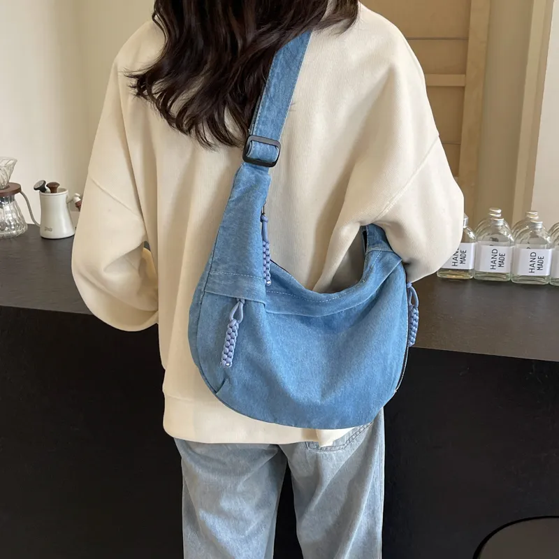 OUZIHUANG Denim Shoulder Bag, Crossbody Bag Women's Multicolor-4