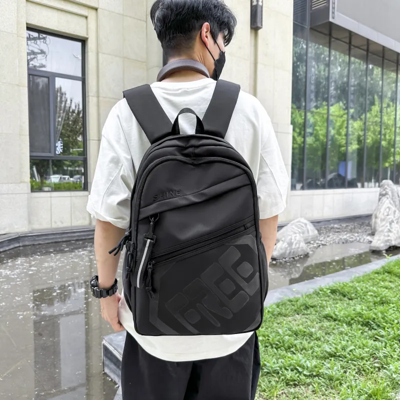 Deli Bear Nylon Backpack Regular Unisex Khaki/Gray/Green/Black/Blue/Light Gray-8