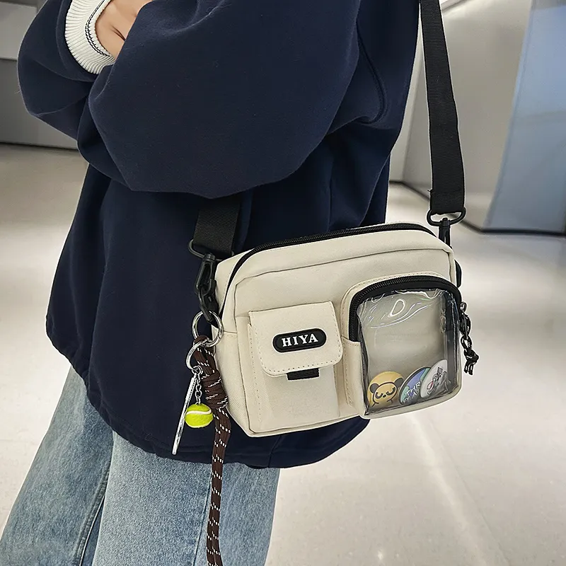 OUZIHUANG Nylon Shoulder Bag Unisex Multicolor-10