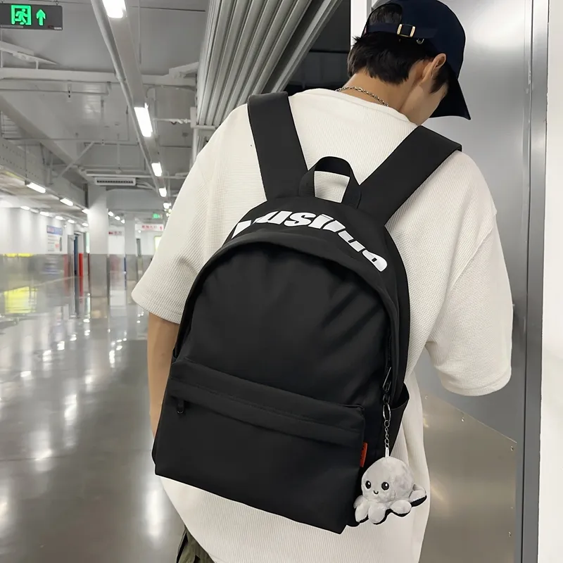 Deli Bear Nylon Backpack Unisex Black/White/Light Blue/Red/Yellow Brown-16