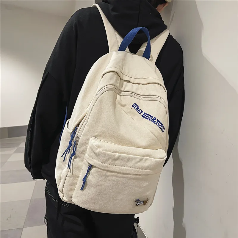 Deli Bear Canvas Backpack Regular Unisex White-1
