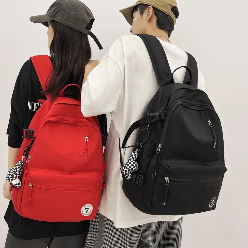 GOBLIN SHARKS 1759 Nylon Backpack Regular Unisex Black/White/Red/Pink-5