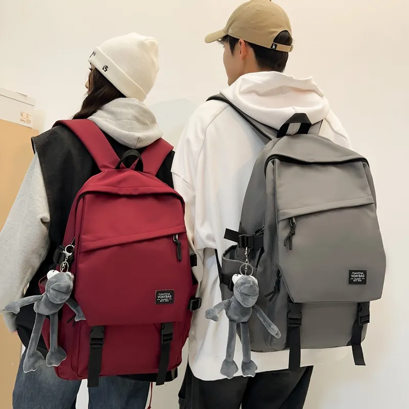 Deli Bear Nylon Backpack Regular Unisex Black/White/Blue/Red/Gray-3