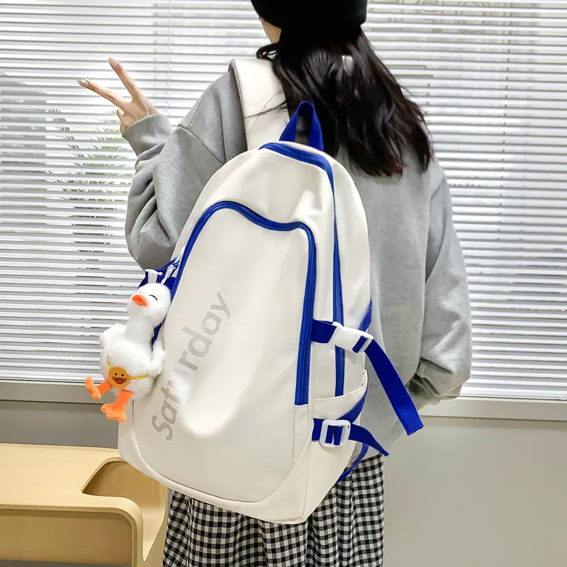 Deli Bear Nylon Backpack Regular Unisex Light Blue & Orange/Purple/Orange & Dark Blue/White/Gray/Black-16