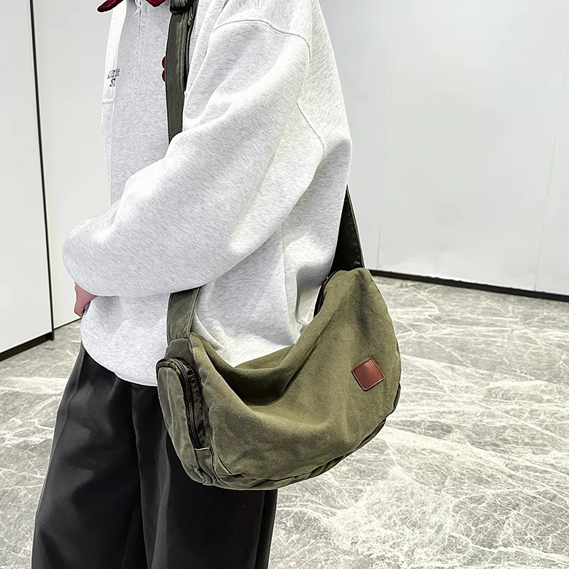 OUZIHUANG Canvas Bag Shoulder Bags Unisex Multicolor-7