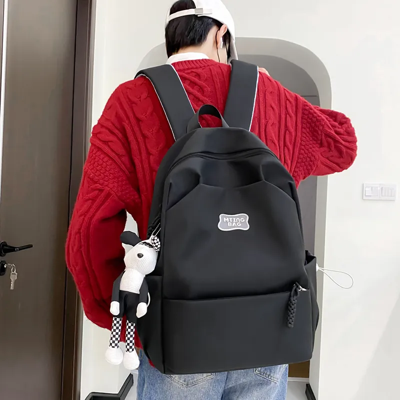 Deli Bear Nylon Backpack Regular Unisex White/Pink Blue/Black Yellow Green-9