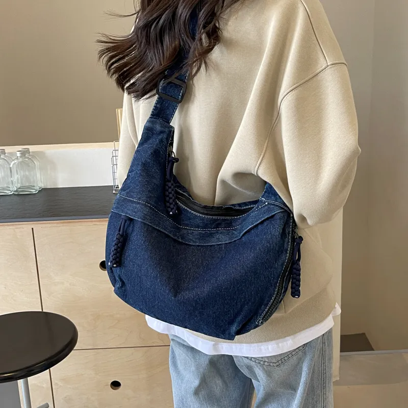 OUZIHUANG Denim Shoulder Bag, Crossbody Bag Women's Multicolor-13