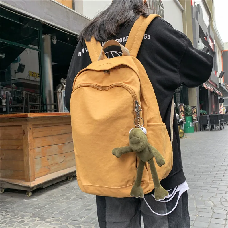 Deli Bear Canvas Backpack Regular Unisex Yellow/Ecru/Black/Dark Gray-1