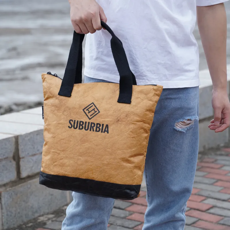 SUBURBIA DuPont Paper Tote Bag Shopping Bag Handbag Regular Unisex Yellow-5